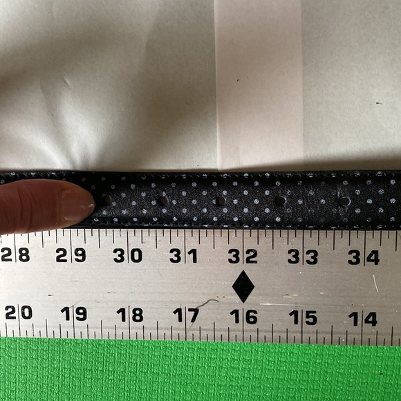 Toledano polkadot leather belt in black 29.5-33.5” - Picture 3 of 3